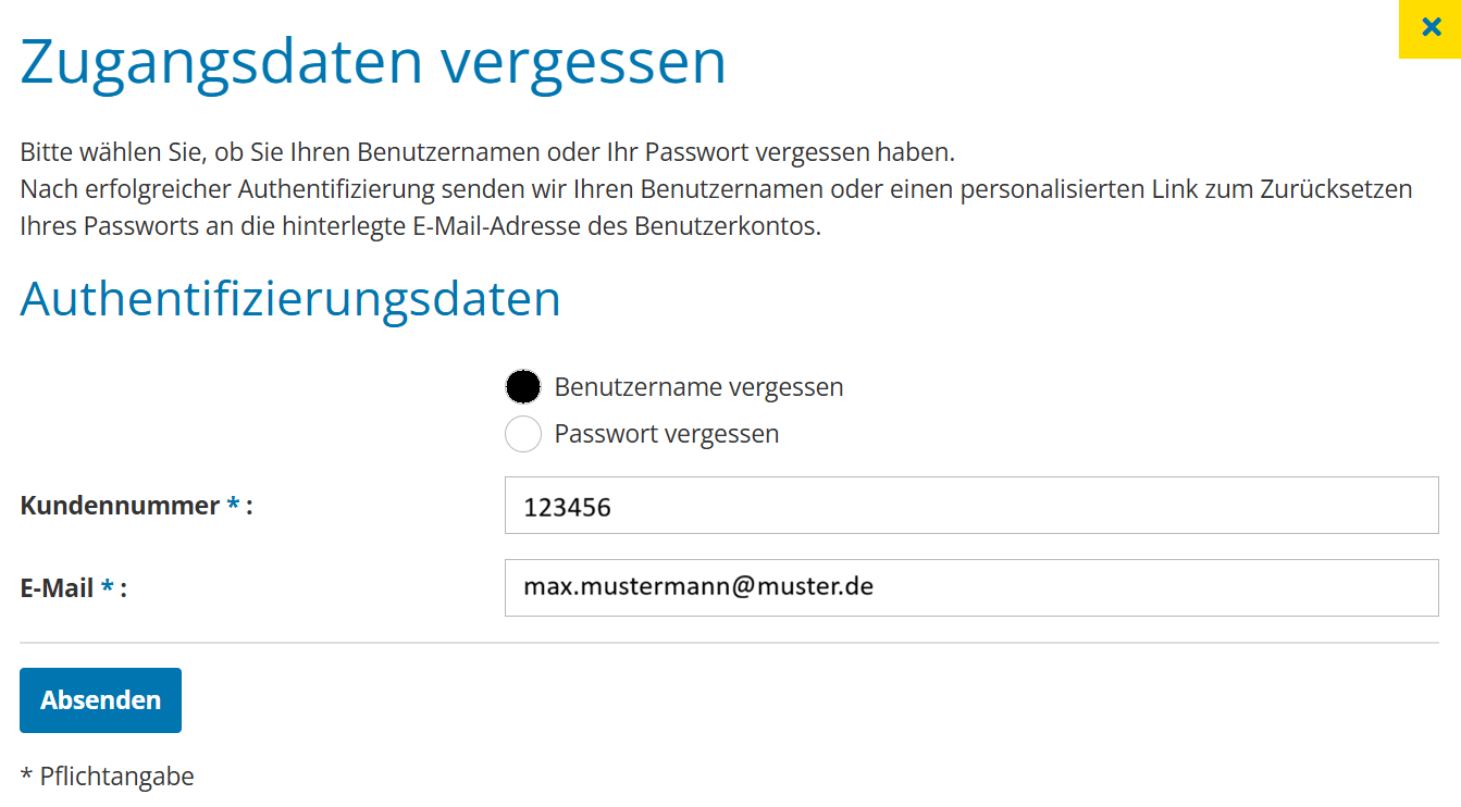 Kundenportal_Zugangsdaten_vergessen